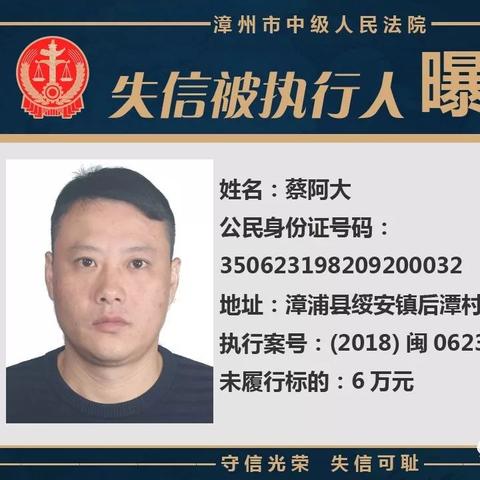 漳州失信人员相片揭示,诚信警钟长鸣