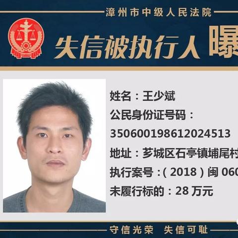 漳州失信人员相片揭示,诚信警钟长鸣