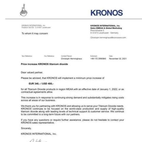 国际钛白粉价格动态解析